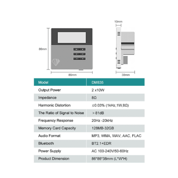 Amplificador de Parede DMD835 - Imagem 3